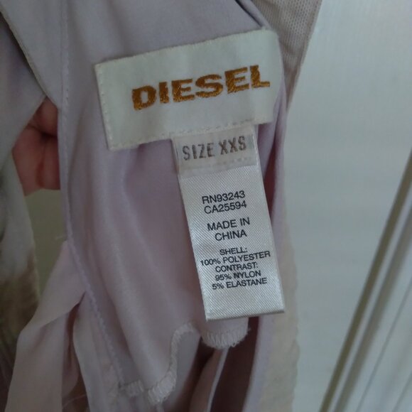 Diesel Champagne Pink and Cream Tank Top with Halter Back - Picture 3 of 4